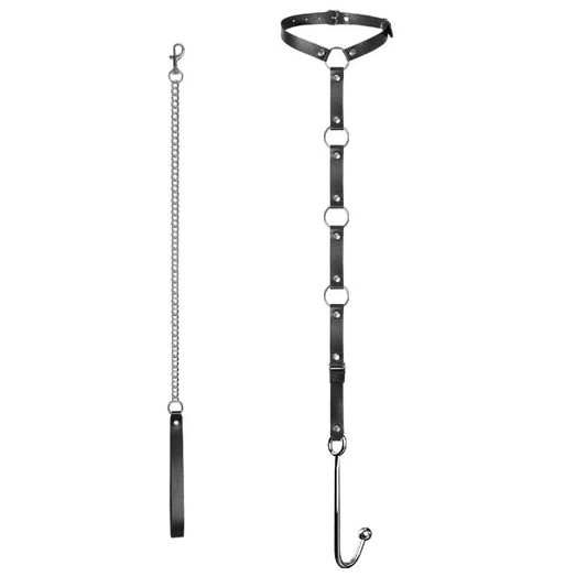 5853 Anal and Collar EverydayUse Hook with Kinky Leash 0905